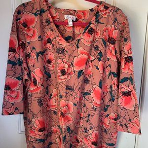 D & CO V-Neck, 3/4 Sleeve Knit Top SZ 3X